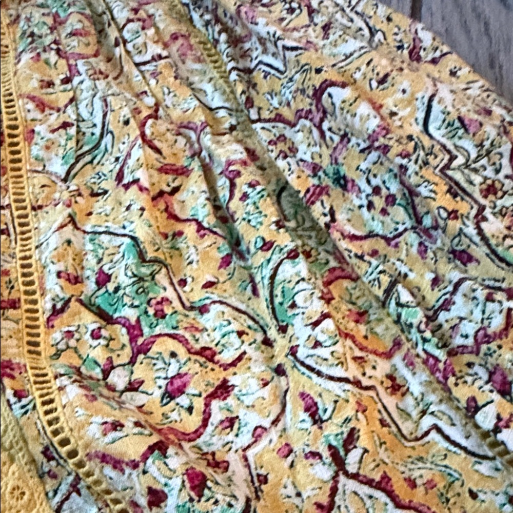 Anthropology Pilcro Pin tuck peasant Colorful Floral Blouse Top XS - Picture 4 of 6